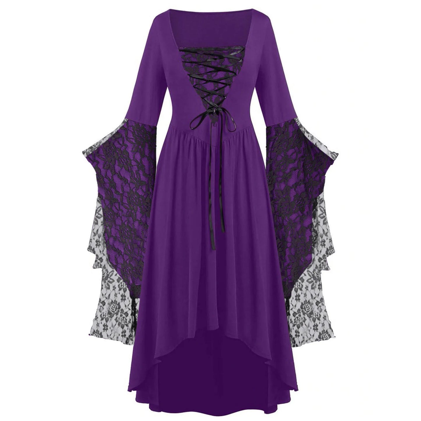 Vintage Halloween Cosplay Costume Witch Vampire Gothic Dress Ghost Dresses Up Party Printed Medieval Ghost Bride Female Clothes