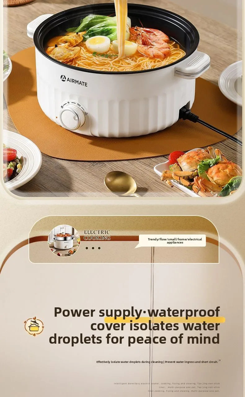 Airmate Electric Cooker Multifunctional Steaming Boiling Frying Pot for Home Dormitory Noodle Cooking Hot Pot