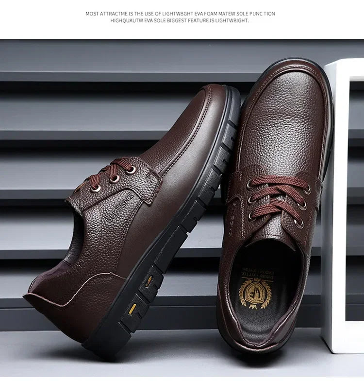 2025 Kitchen King Men's Shoes Anti-Slip Waterproof Oil-Resistant Durable Casual Leather Work Shoes For Chefs Perfect For Spring