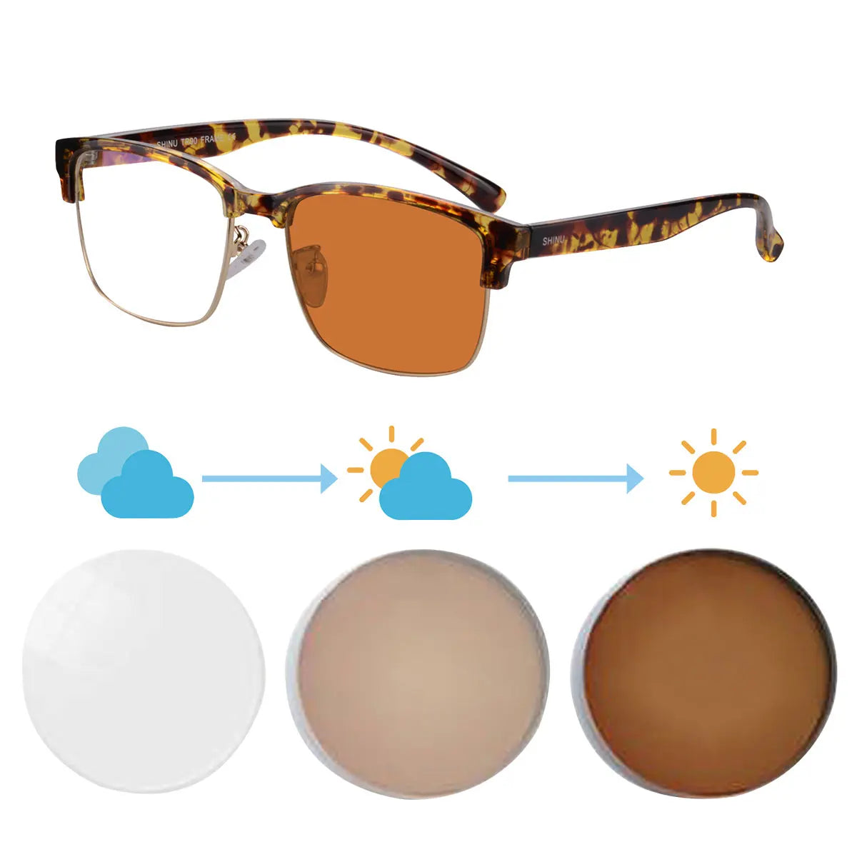 Photochromic Reading Glasses Man Intelligent Glasses Progressive Multifocal Optical Lenses Anti Blue Light Or Radiation Glasses