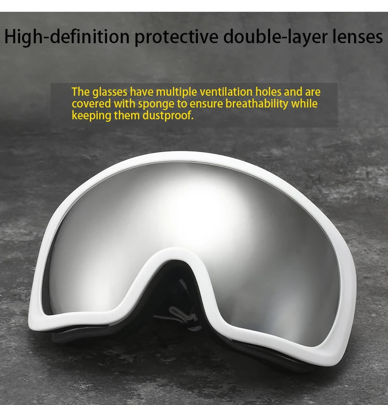 Snow Ski Goggles Snowboarding Skiing Mask for Men Women Anti-Fog Lens Kit UV400 Protection Snowmobile Glasses Motorcycle