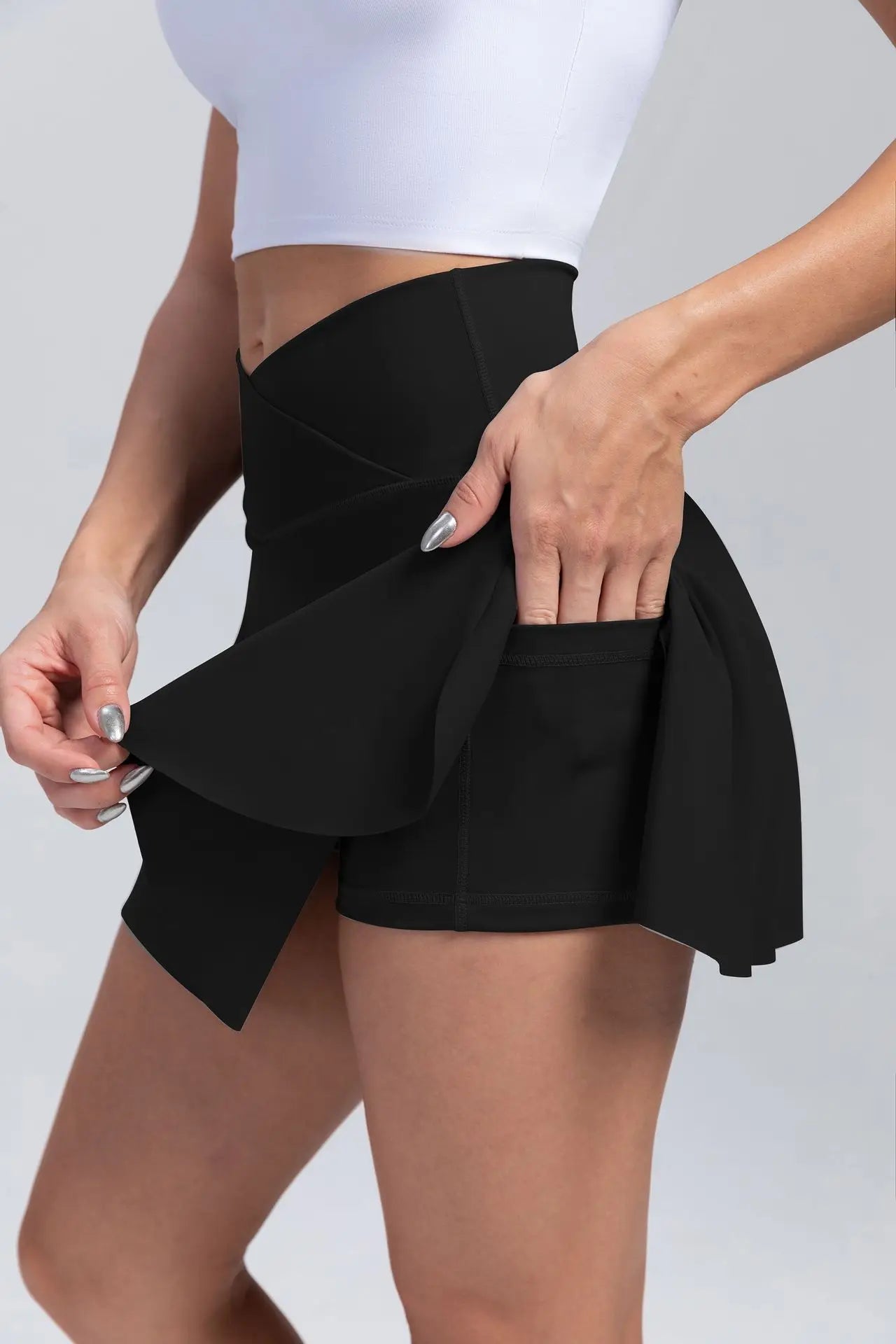 Women Fitness Shorts Skirts Yoga Seamless Leggings High Elastic Sports Fashion Gym Trainning Tennis Dresses High-Waist Skirts