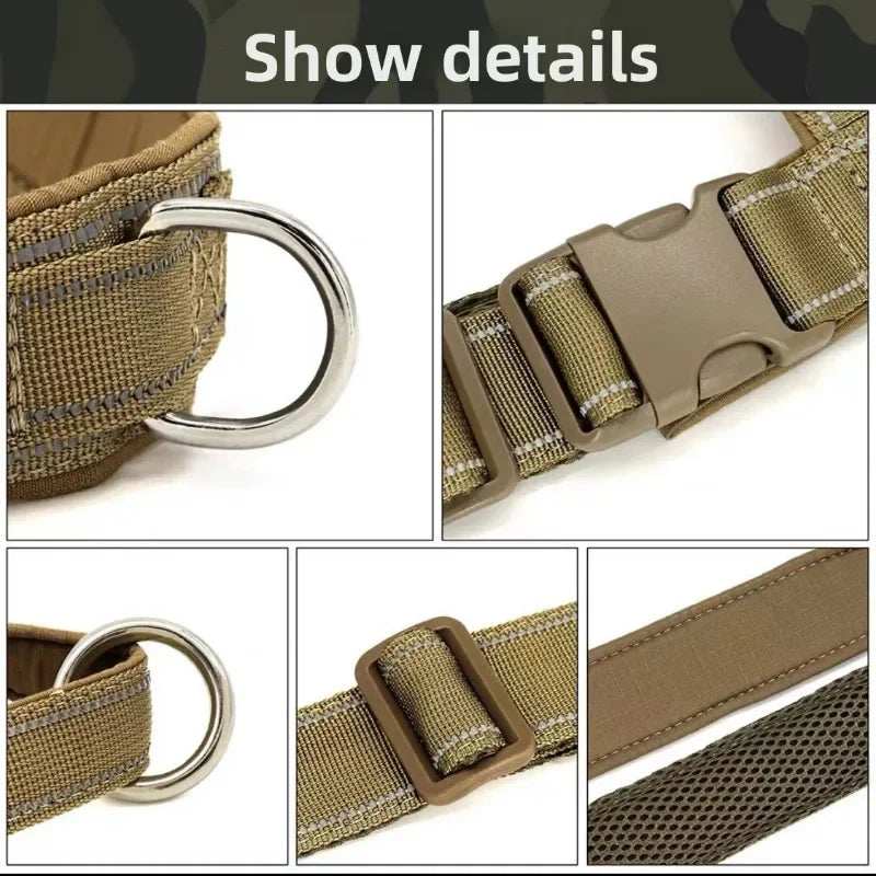 Tactical Dog Harness Anti Pull Nylon Adjustable for Large Breeds Outdoor Training Vest with Handle and Reflective