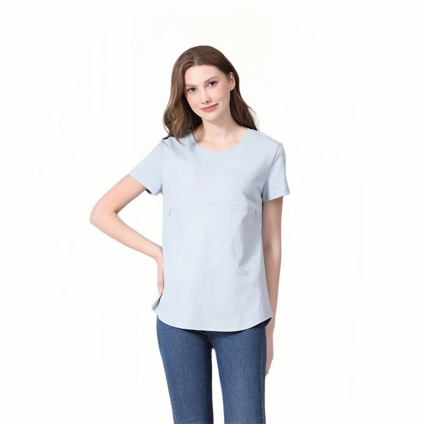 Emotion Moms Summer Invisible Zipper Pregnancy Maternity Top Lactation Clothing Breastfeeding For Pregnant Women Big Size