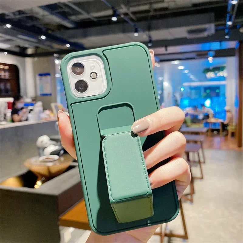 Magnetic Kickstand Hand Strap Case for IPhone 16 15 14 13 12 11 Pro Max Plus 16Pro 15Pro IPhone16 ProMax Stand Cover Accessories