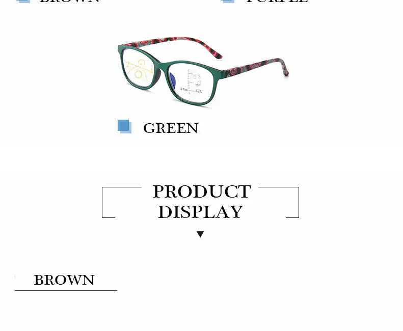 Progressive Multifocal Reading Glasses Women Anti Blue Light Presbyopia Eyeglasses Computer Eyewear Look Near Far +1.0 To +4.0