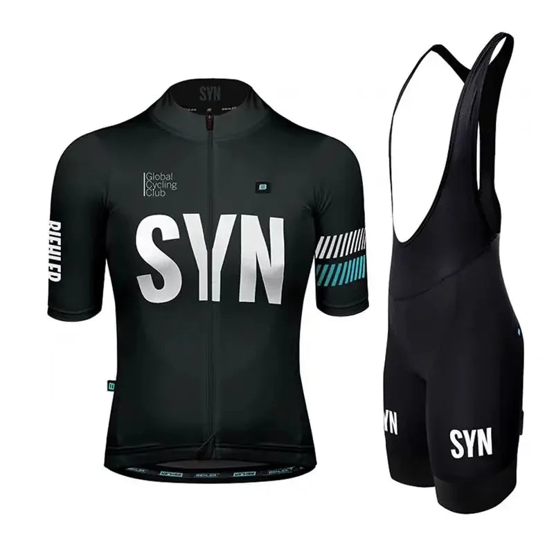 SYN Summer cycling clothes men's jerseys road cycling short sleeved sets bibs quick drying clothes breathable cycling shirt