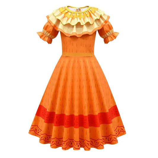 Girls Dress Kids Fancy Girls Princess Printed Gown Halloween Party Dresses Children Fashion Elegant Costume Kids Casual Clothing
