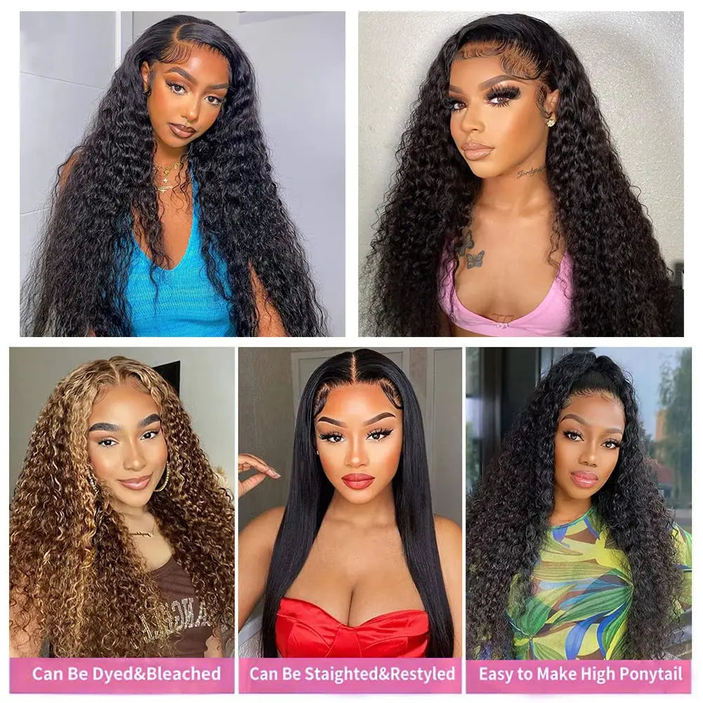 Deep Wave Bundles Brazilian Virgin Raw Unprocessed Human Hair Deep Curly Wavy Bundles 30 40 Inch Natural Black Color Human Hair