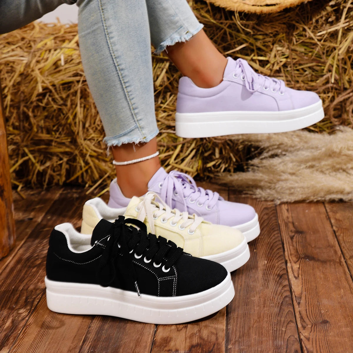 Women Sneakers 2025 New Fashion Casual Shoes Femme Summer Designer Sneakers Women Lace Up Platform Tennis Sport Shoes Female