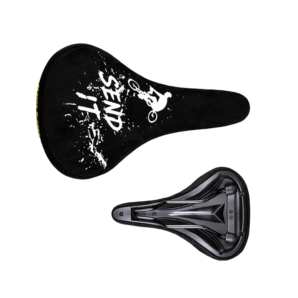 WALGUN BMX Bicycle Saddle Dirt Jump Cruiser Bike Seat with Embroidery Freestyle Racing Dowbhill Saddle MTB 265*170 Cycling Parts