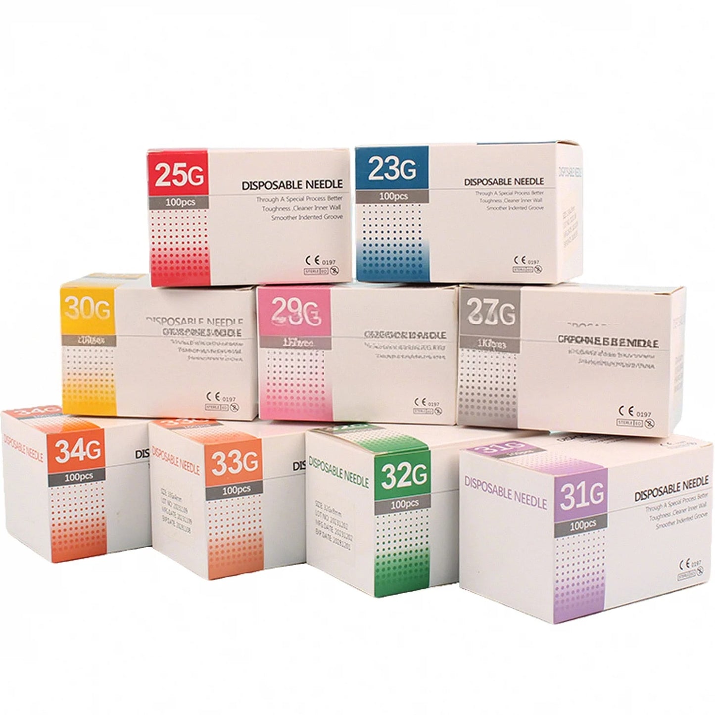 100Pcs 25G 27G 29G 34G 33G 32G 31G 30G Painless Small Superfine Beauty Needle Disposable Injection Piercing Needles 1.5/4/6/13mm
