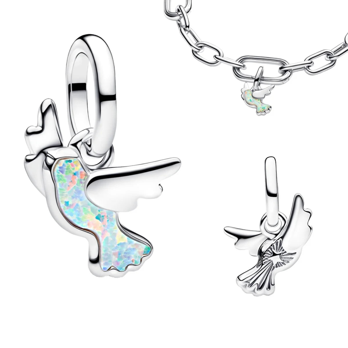 New 925 Sterling Silver Four Leaf Clover Flower Ear Stud Ring Pendant Bead fit DIY Women's Bracelets Necklaces Jewelry Gifts