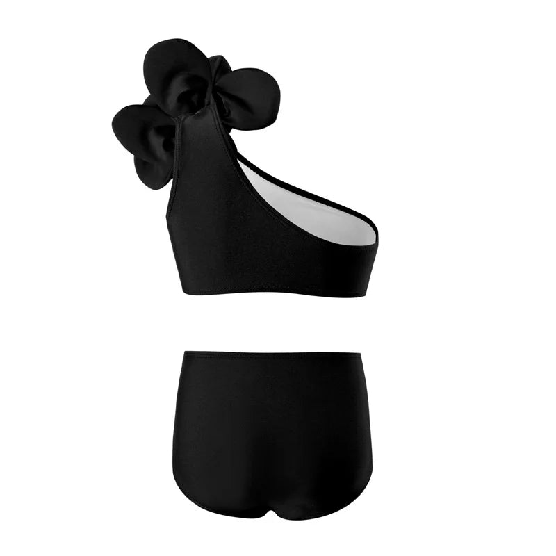 Baby Bikini Girls Sleeveless Swimsuit Set Cute Flowers Fashion Swimwear Summer New Children Beach Sunny Beachwear Suit 3-12 Year