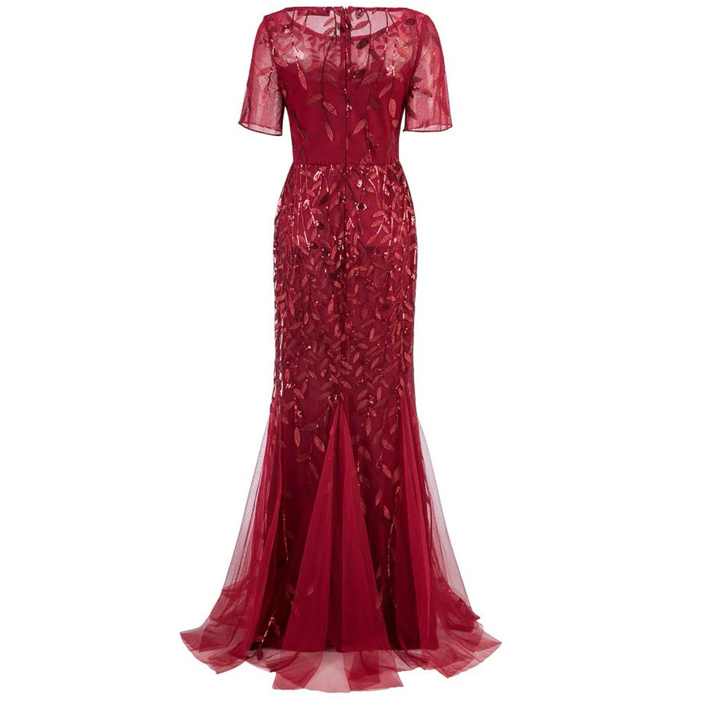 Sexy vintage Maxi Sequin cocktail Dress bridesmaid Prom Dresses for Women Casual Party Long sleeve club Bodycon Dress vestidos