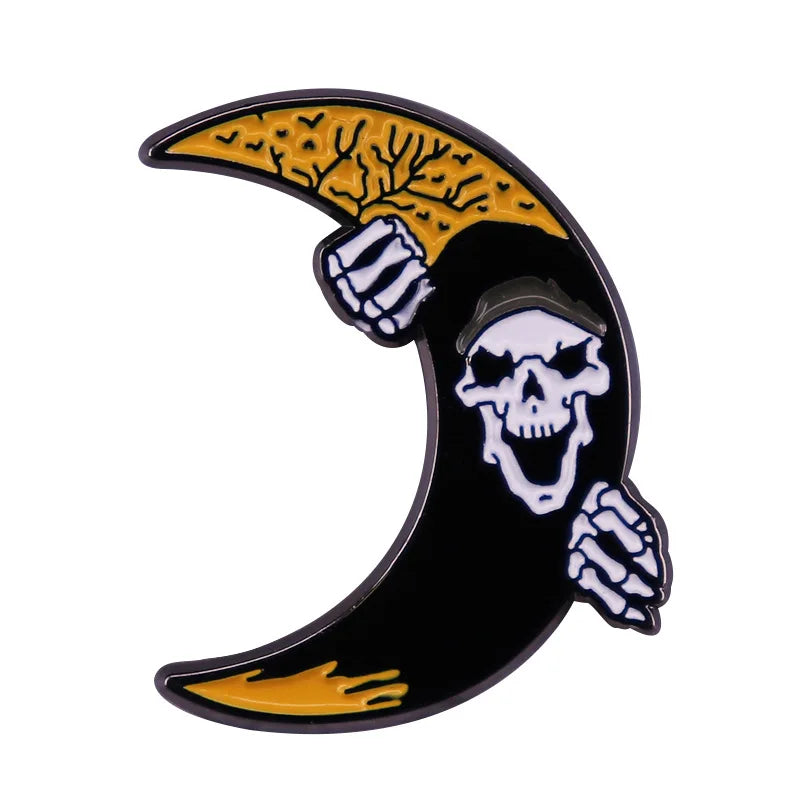 Popular Halloween Costume Accessories Horror Ghost Skull Pumpkin Pin Metal Badge Holiday Jewelry Gift Wholesale