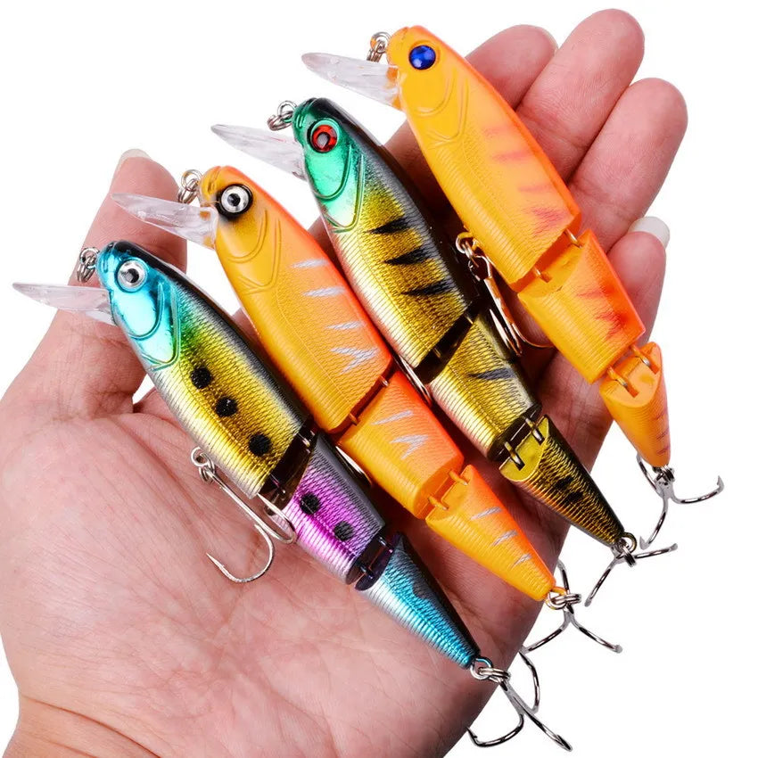 Multi Section Sea Bass Hard Fishing Lures 3D Eyes 1PCS Crankbaits Minnow Swimbait Fake Hard Bait Artificial Wobblers Carp Tackle