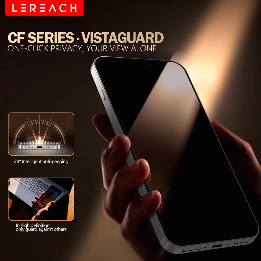 Lereach for vivo X300 Pro vivo x300 Anti-Spy Screen Protector Dust-Free Box Auto-Alignment Full Coverage Tempered Glass Film