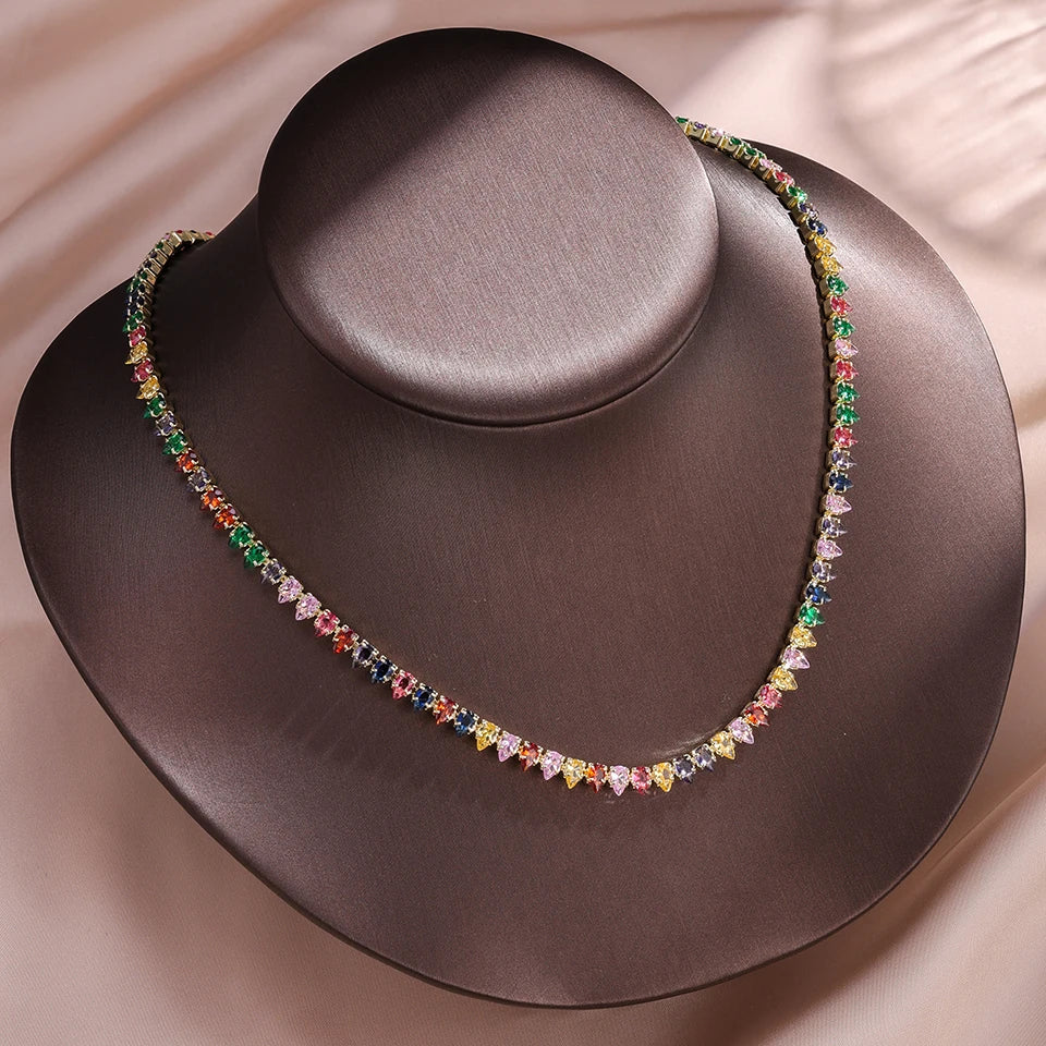 ZAKOL Gorgeous Buling AAA Clear Round Cubic Zirconia Wedding Bridal Necklace Earrings Party Jewelry Set for Women