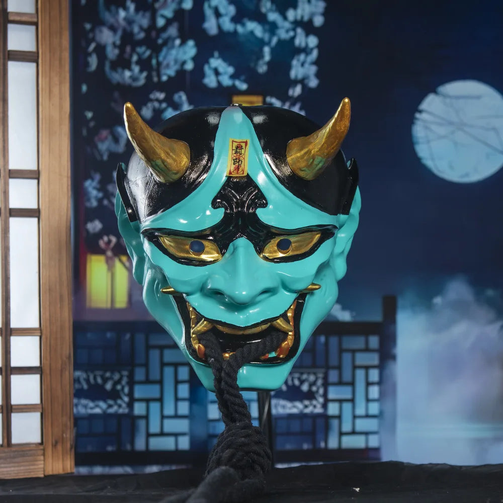 Halloween Prajna Mask Horror Mask Cosplay Costumes Japanese Demon Ghost Mask Party Carnival Comic-Con Masquerade Props Gift