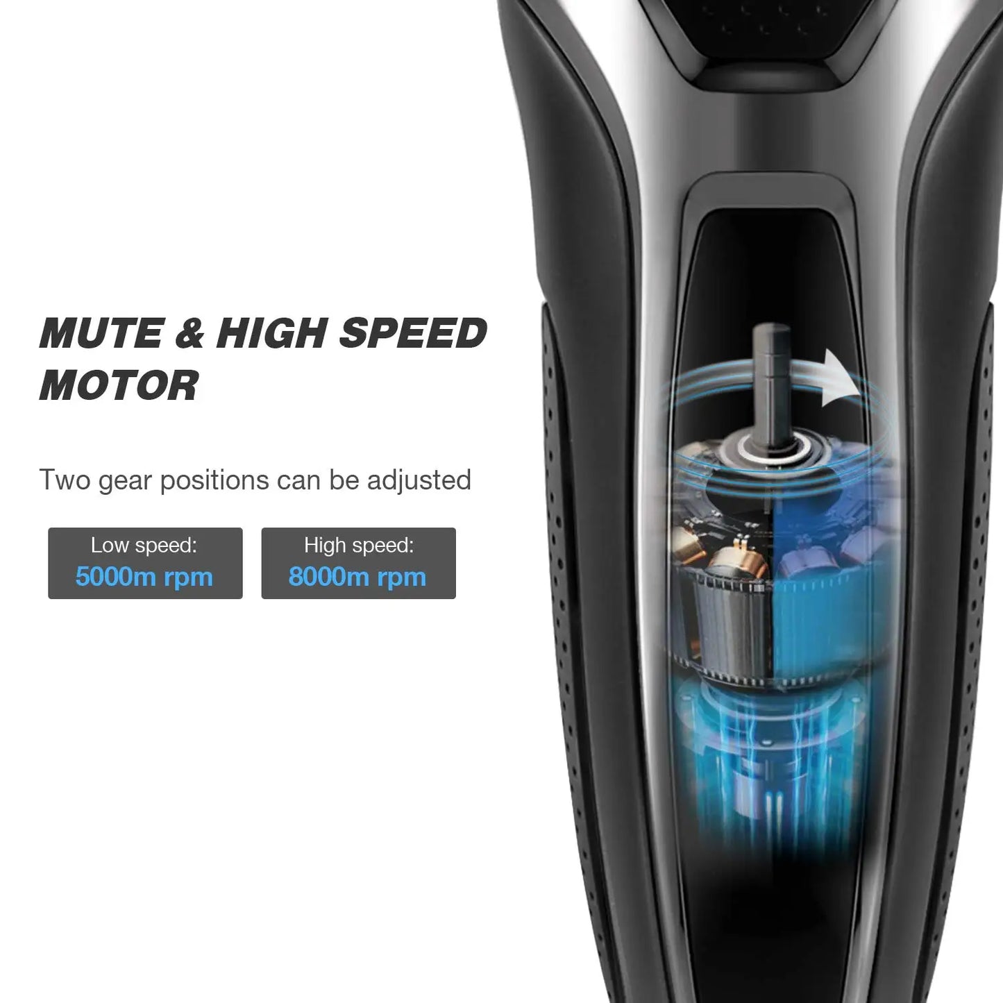 Turbo two speed wet dry rechargeable electric shaver foil set male USB face beard electric razor for men body shaving machine