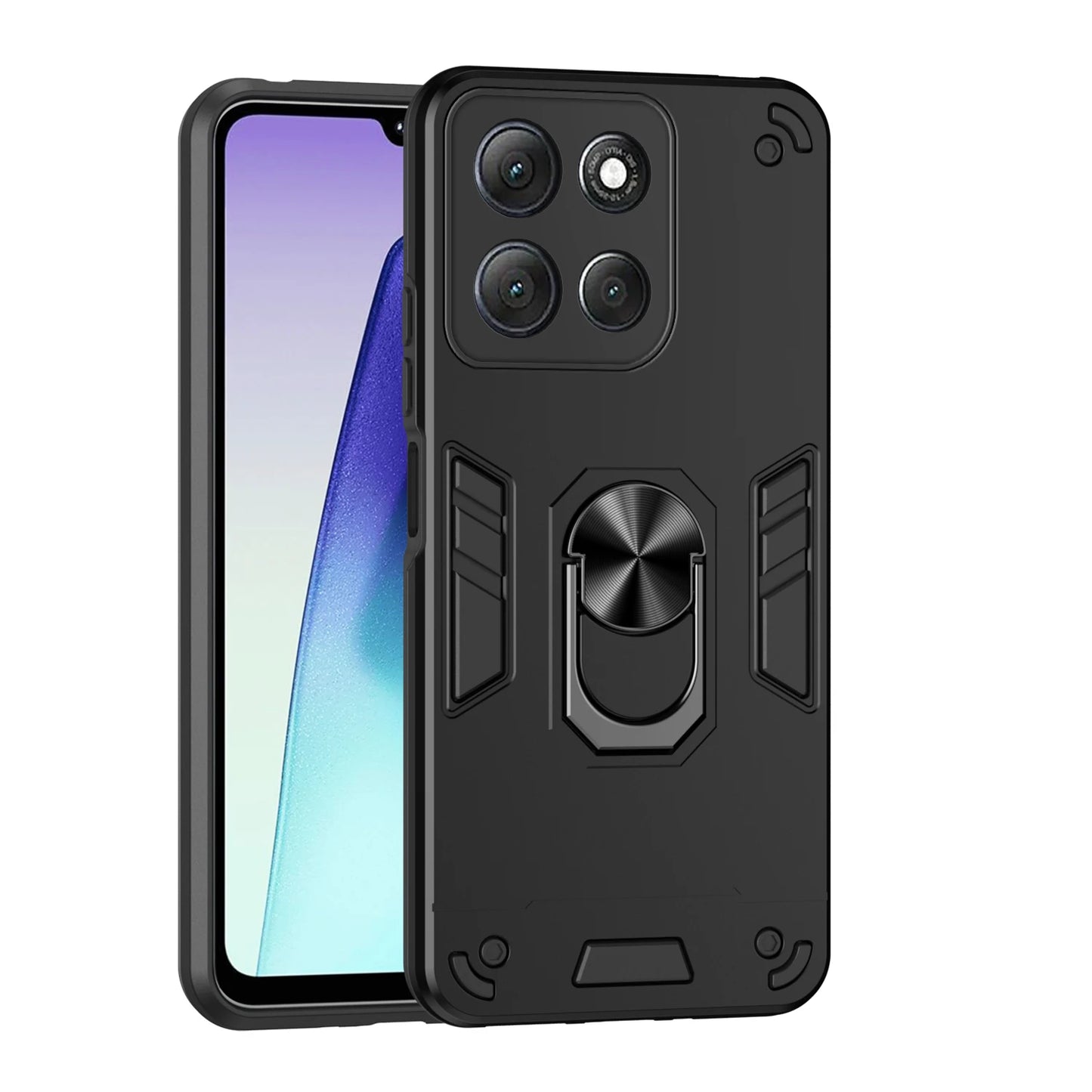 Rugger Armor Shockproof Case For Motorola Moto G15 G35 G55 G75 G06 G16 G56 G86 Power Magnetic Metal Ring Holder Cover Fundas
