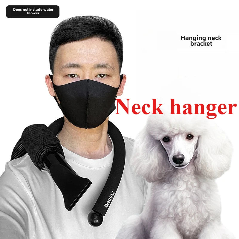 Pet Portable Neck Hair Dryer Holder Cat Grooming Supplies Adjustable Wind Direction Angle Pet Cleaning Products Accessories
