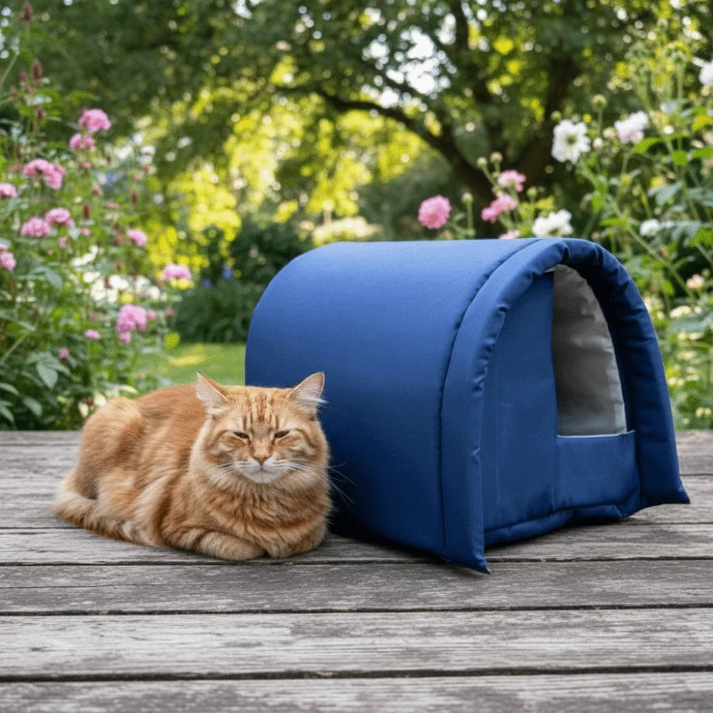 Durable Warm Pet Cat House Windproof Thicken Outdoor Cat Shelter Vaulted Design Waterproof Stray Cat Den Outdoor