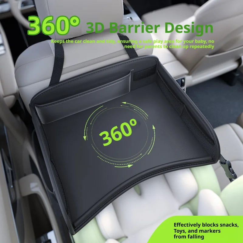 Car Seat Back Hanging Bag For Rear Seat Kids Lunch Desk Food Tray Long Trip Watching Movie Phone Holder Large Capacity Bags