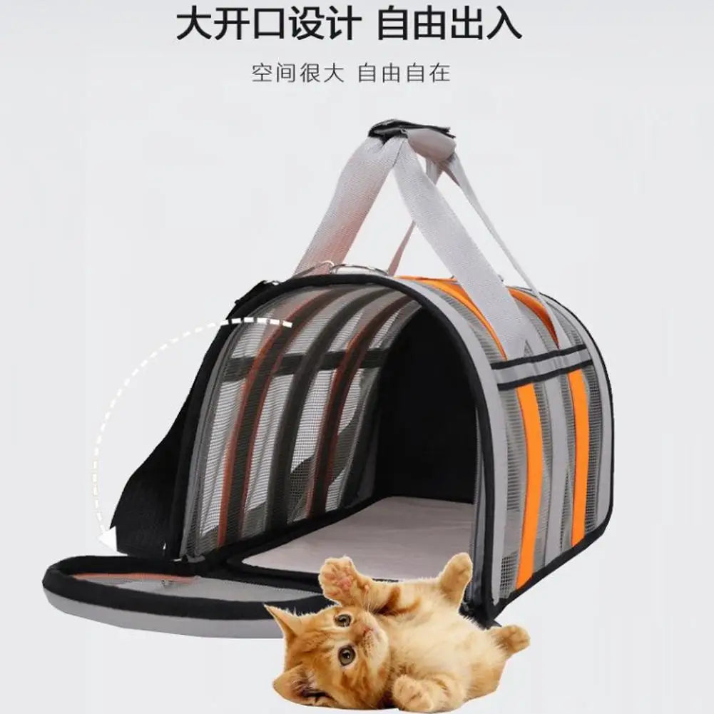 1Pc S/M/L Portable Folding Cat Bag Comfort Safety Large Capacity Crossbody Outdoor Pet Breathable Backpack Handheld Pet Bag