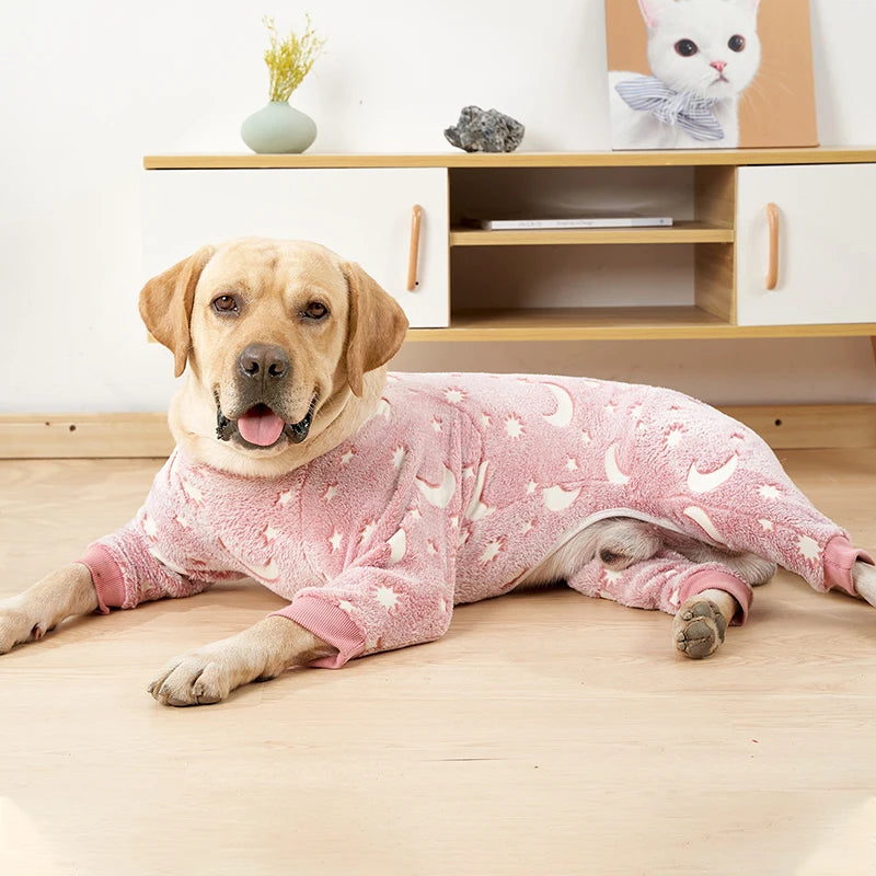 Flannel Dogs Pajamas Jumpsuit Four Legs Winter Warm Onesies for Medium Large Dogs Warm Puppy Cat Jumpsuit Pet Dog Clothes
