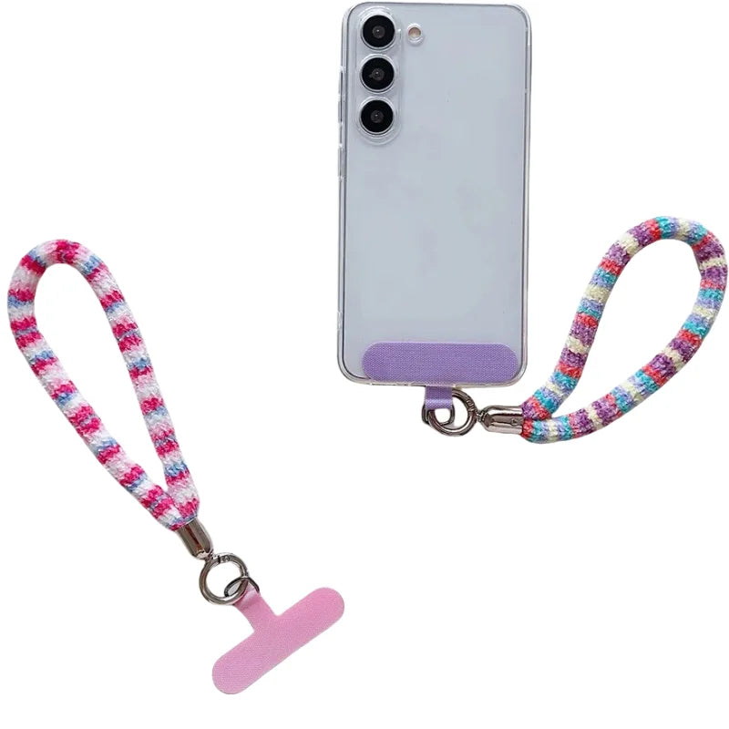 Autumn And Winter New For Mobile Phone Lanyard Colorful Camera Anti Loss Dopamine Wristband Rope  Water Cup Bag Short Keychain