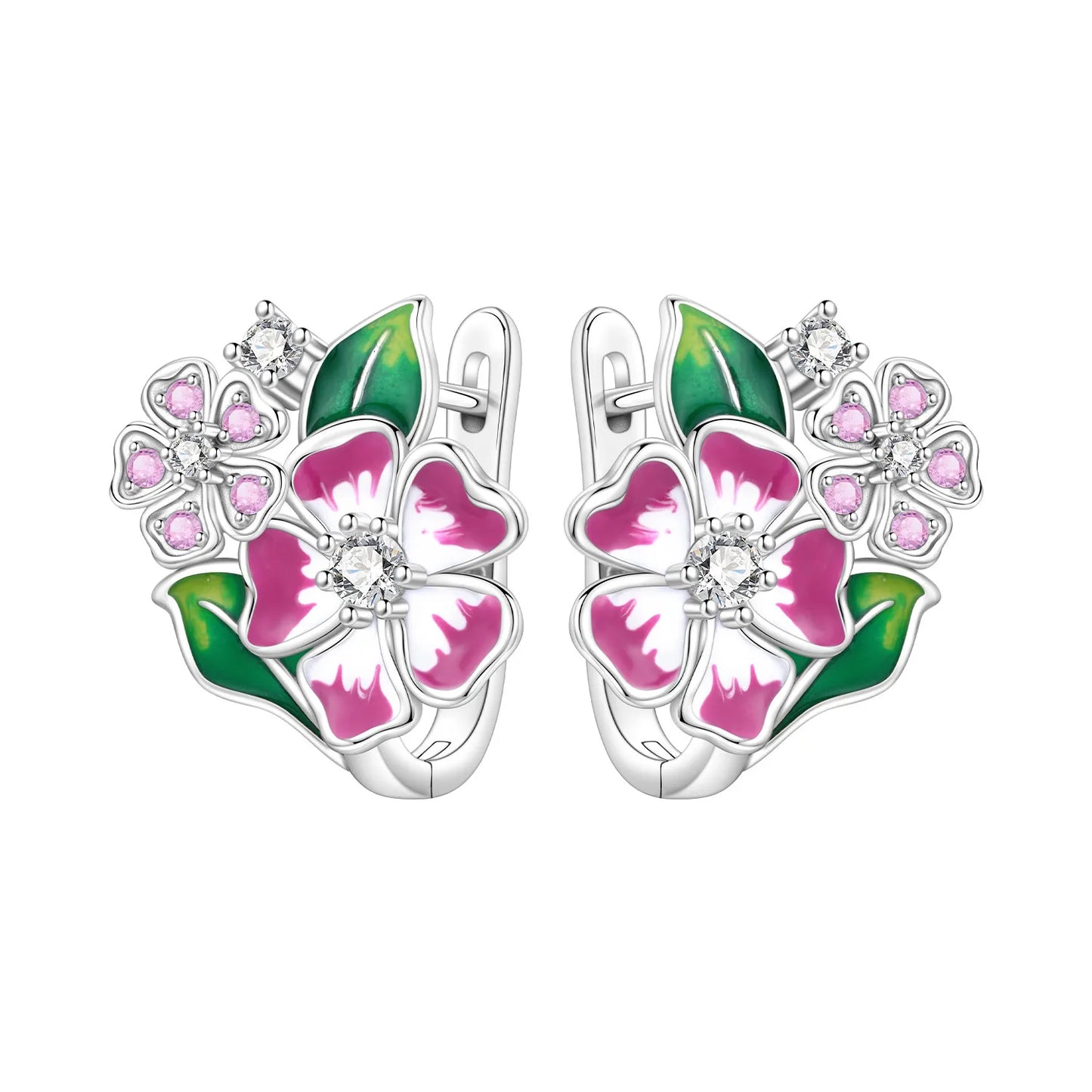 925 Sterling Silver Needle Iris Flower Hoop Earrings for Women Original Elegant Versatile Jewelry Birthday Party Fine Gift 2026