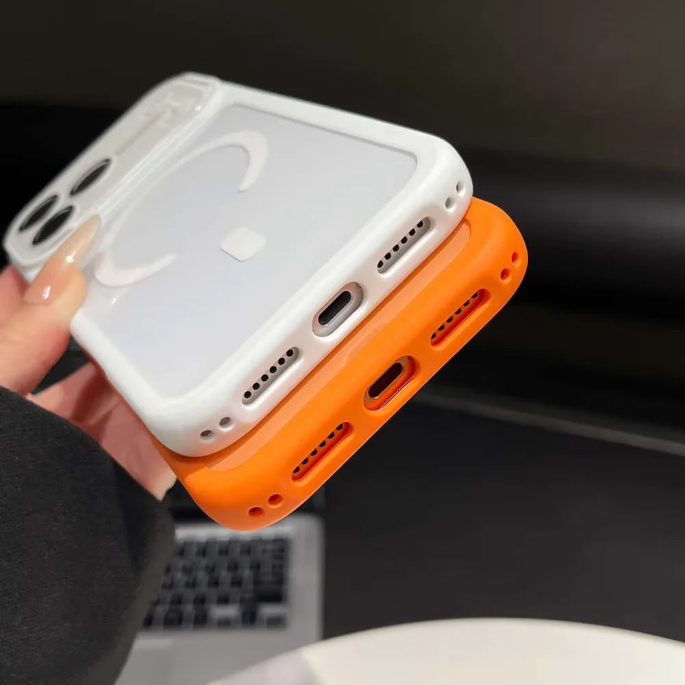 Large Window Glass Lens Colorful Acrylic For Magsafe Magnetic Phone Case For iPhone 17 16 15 14 13 Pro Max Shockproof Cover Q7