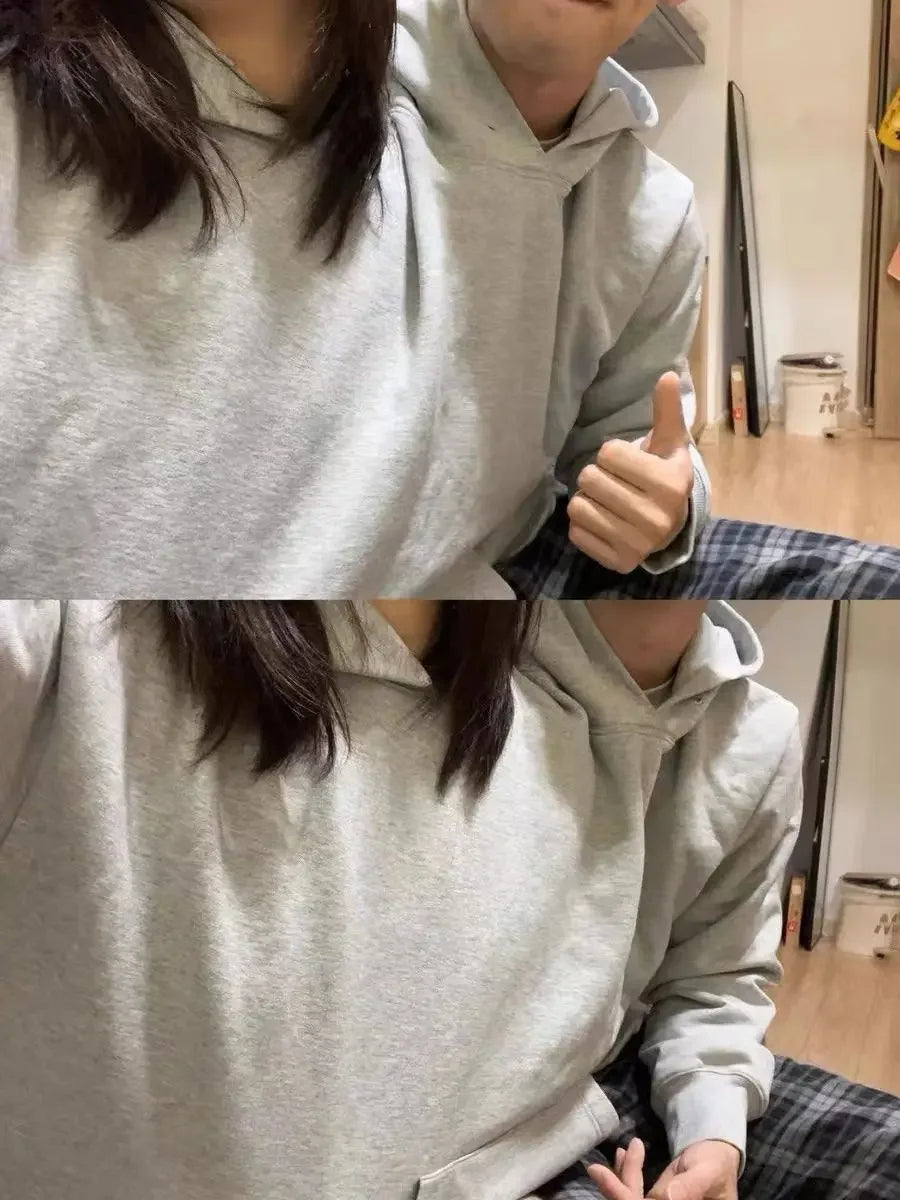 Creative Couple Matching Hooded Romper Sweatshirts Spring Summer New Style Close Knit Popcorn Print Intimate Pajamas