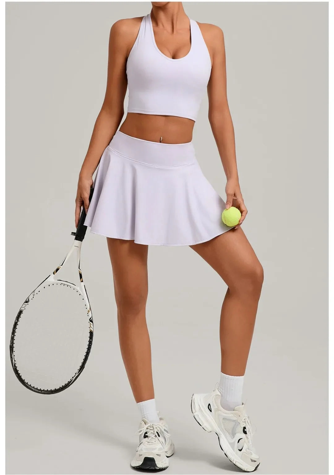 Women's Tennis Skirt Sets Golf High Waist Hip-lifting Anti-Exposure Pokets Fitness Running Sports Beauty Back Vest Workout Suits