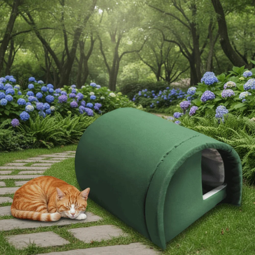 Durable Warm Pet Cat House Windproof Thicken Outdoor Cat Shelter Vaulted Design Waterproof Stray Cat Den Outdoor