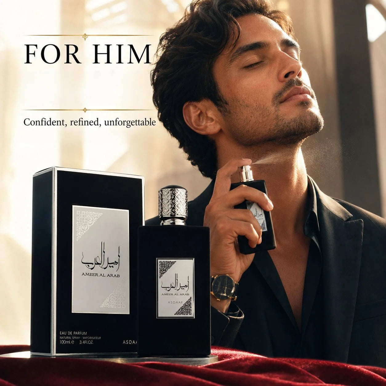 Luxury Ameerat Al Arab Perfume For Women, Black Red Pink Velvet EDP, Oriental Long Lasting Scent, High Quality Gift