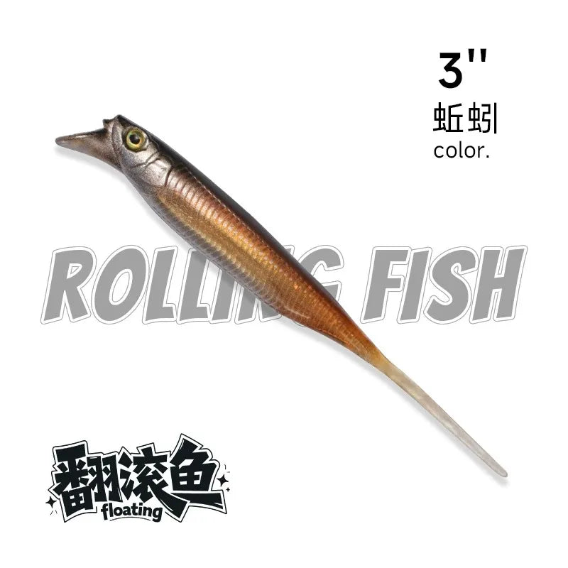 Competition Edition Floating TPE Soft Bait 2.5" 3" Midosto Wacky Rig Lure Rolling Action for High-Pressure Fishing for Bass Pike