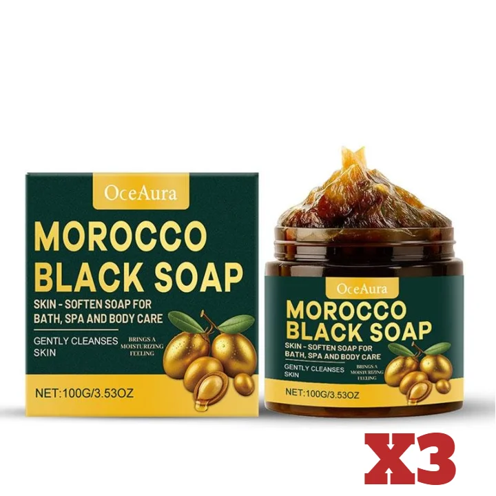 1/2/3pcs Morocco Black Soap Deep Cleaning Remove Dead Skin Cells Gentle Care Body Moisturizing Brighten Skin Smoothing Soap 100g