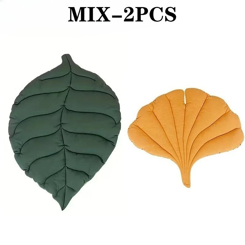 1/2PCS Leaf Shaped Cat Bed and Pet Mat Soft Washable Reversible Non-Slip Cushion for Cats and Dogs Indoor Travel Camping Pet Bed