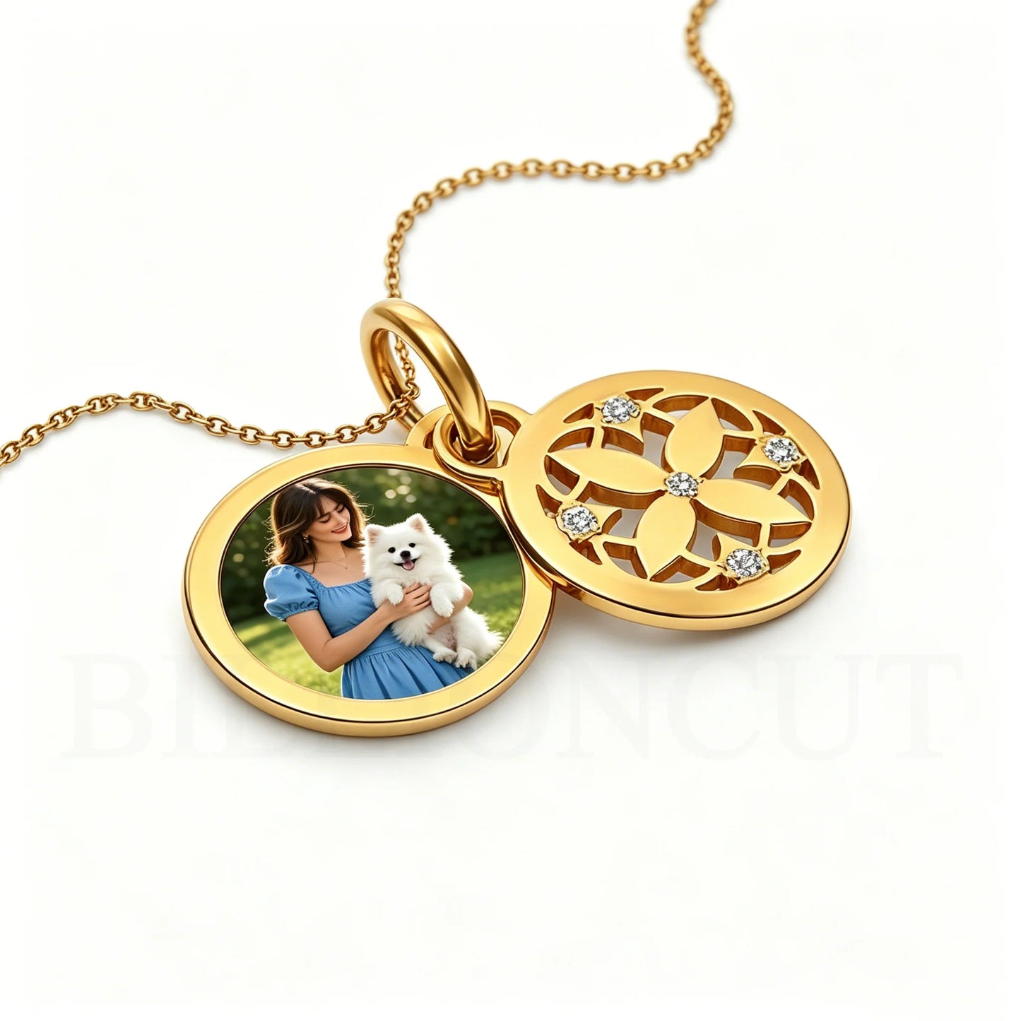 Custom Photo Necklace 316L Stainless Steel Multi-Layer Personalized Picture Pendant Memorial Jewelry Gift