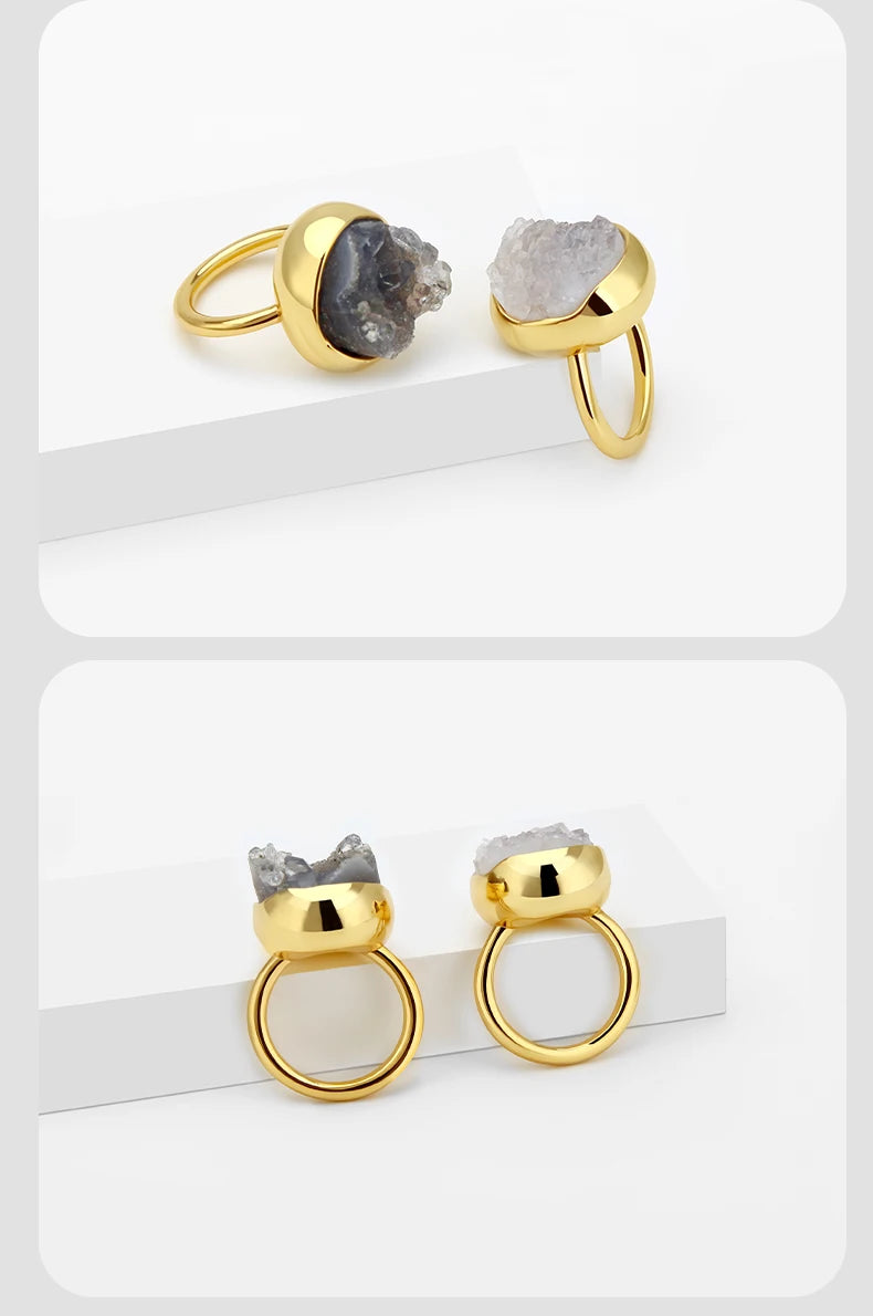 IVOG Lilac Color Channel Setting Ring For Women Semi-Precious Stone Copper Ring Fashion Jewelry Couple Gift