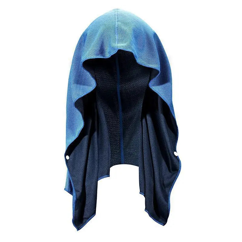 Cooling Hoodie Towel- Hood Towel, Evaporative Cool Technology, Cools Instantly When Wet, , Great for Sports, Fitness, Gym