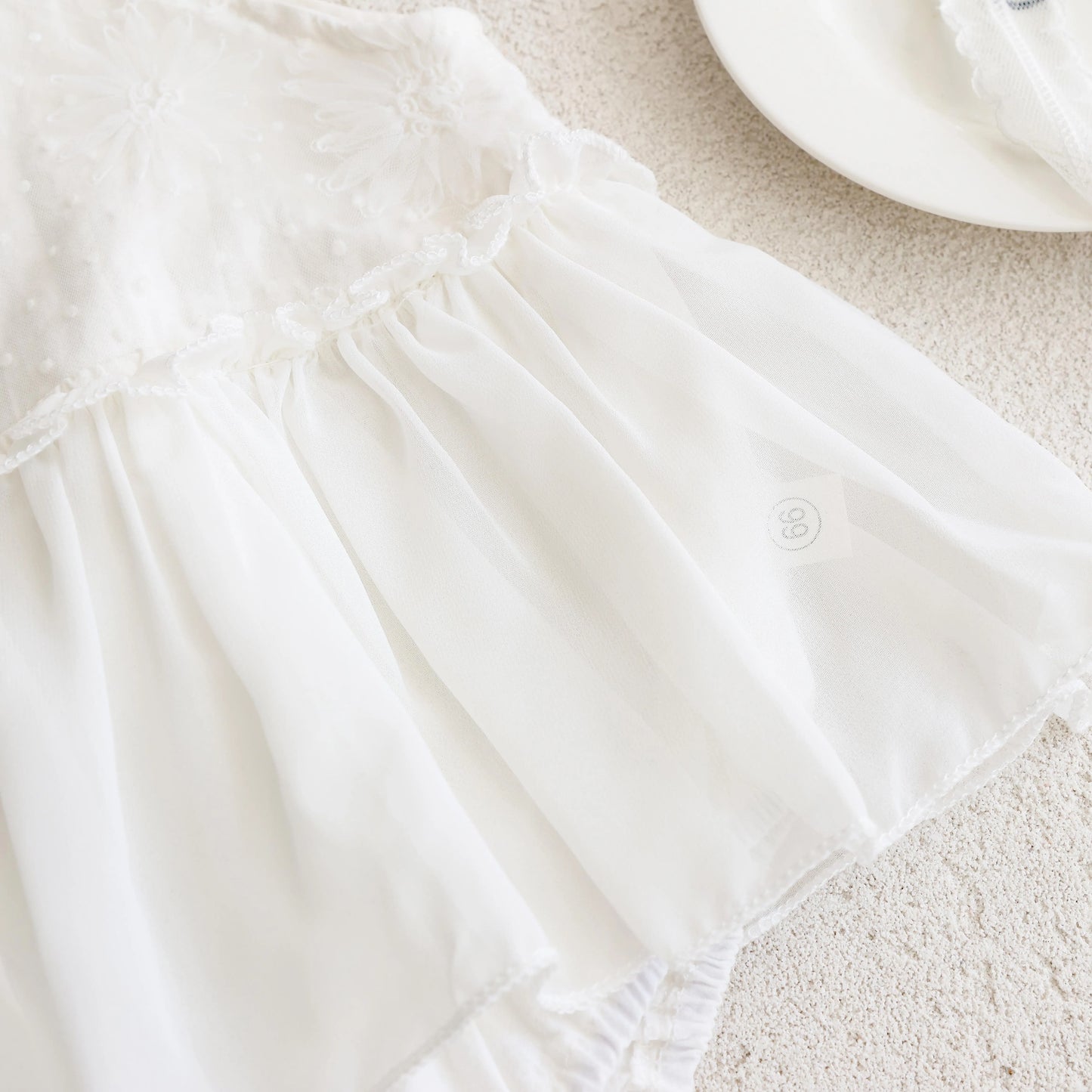 Baby Summer Bow Sling dress Baby Girl Sweet Cute Thin Embroidered Sleeveless Jetsuit