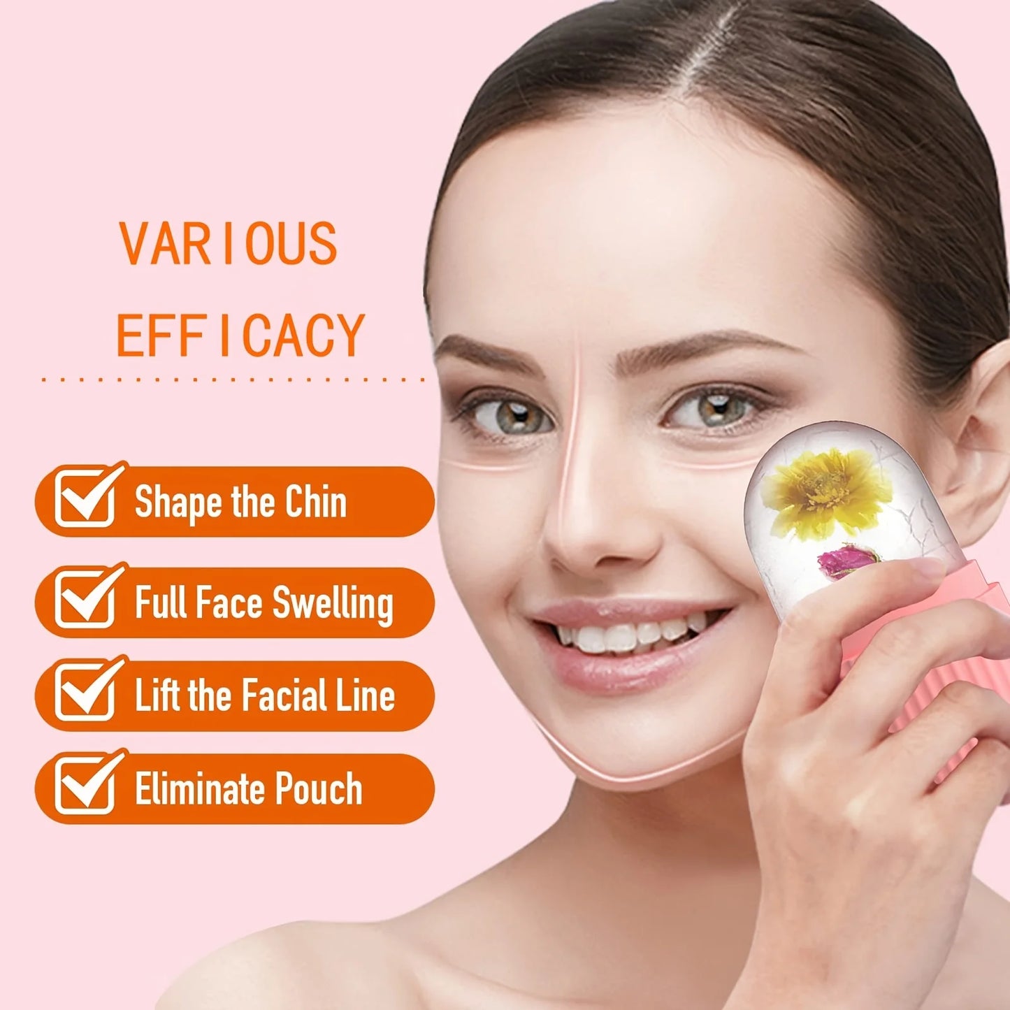 Ice Face Roller Stainless Steel Face Roller Gua Sha Tool,Facial Ice Roller Mold for Face Eye Skincare Tools Lifting Contouring