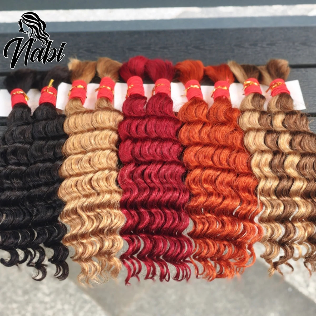 4/27# 99J# Colored Human Hair Boho Braiding Hair 50g/bundle Deep Wave Brazilian Human Braiding Hair for Black Women