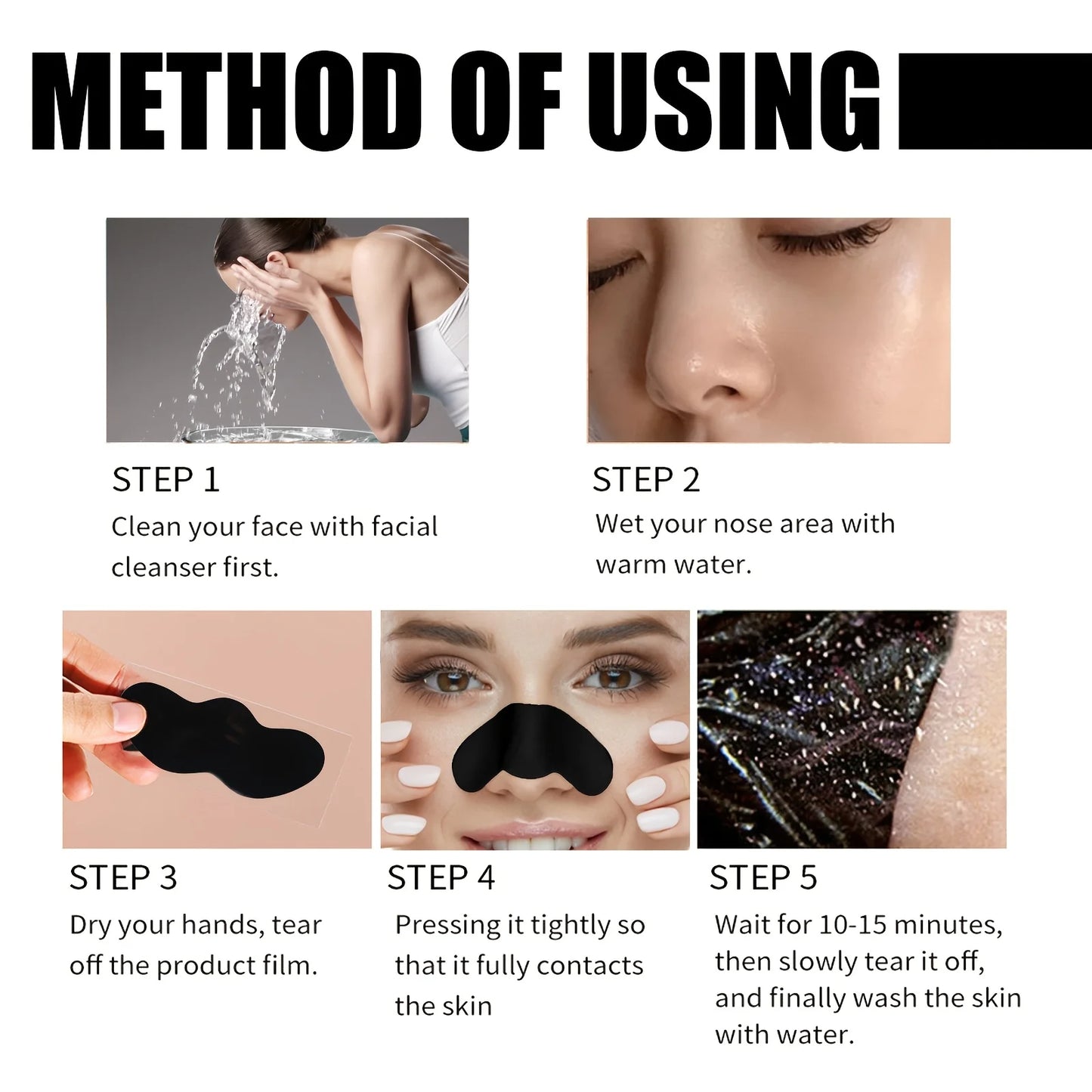 10/20/50/100Pcs Nose Pore Blackhead Remove Strips Deep Cleansing Nasal Patches Shrink Pores Skin Care Mask Facial Cleansing Tool