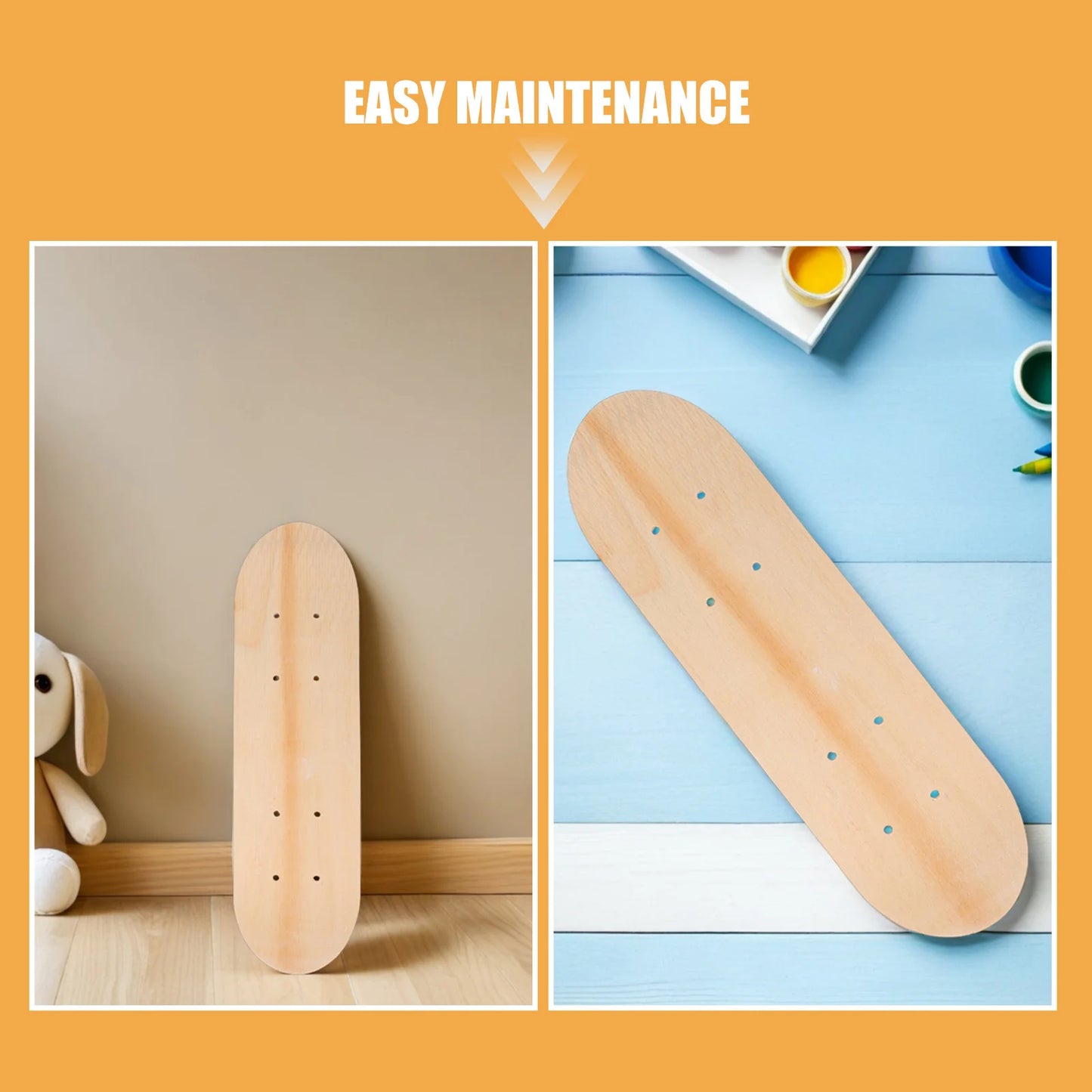 3pcs 'S Blank Skateboard Decks For Painting Diy Unfinished Wood Double Tail Deck Fun Skateboard Deck For Art