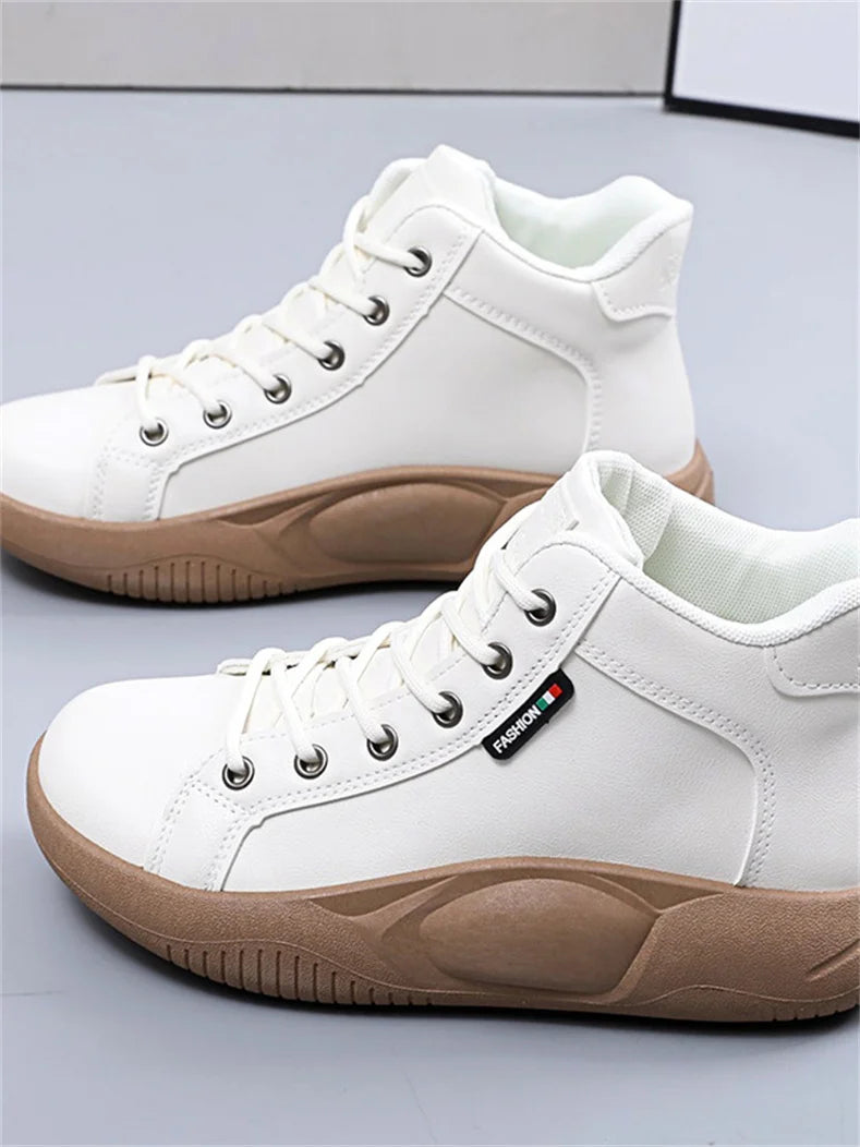 CINESSD Version of High-top Shoes for Female Students Trend of Casual Running Shoe Comfortable Lace-up Sneakers Female Shoes